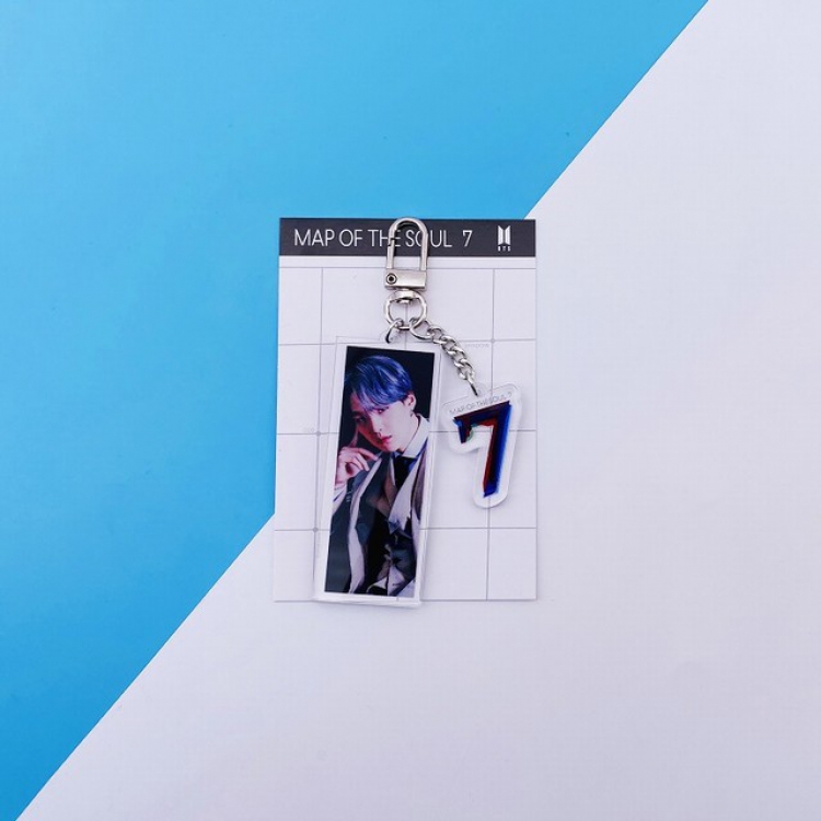 BTS SUGA Acrylic Keychain Pendant 7.5X11CM 19G a set price for 5 pcs