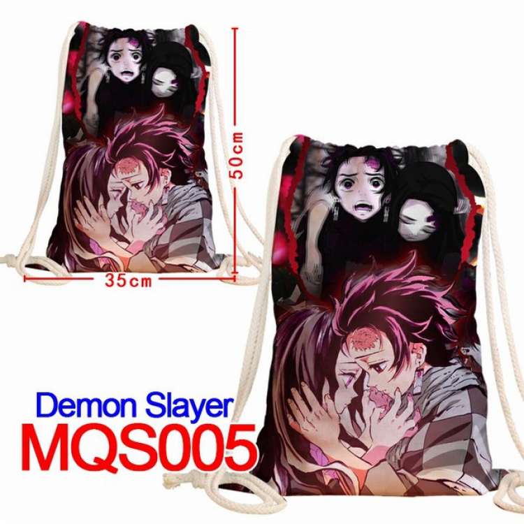 Demon Slayer Kimets Double-sided Full color Handbag Pocket 35X50CM MQS005