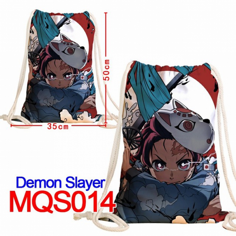 Demon Slayer Kimets Double-sided Full color Handbag Pocket 35X50CM MQS014