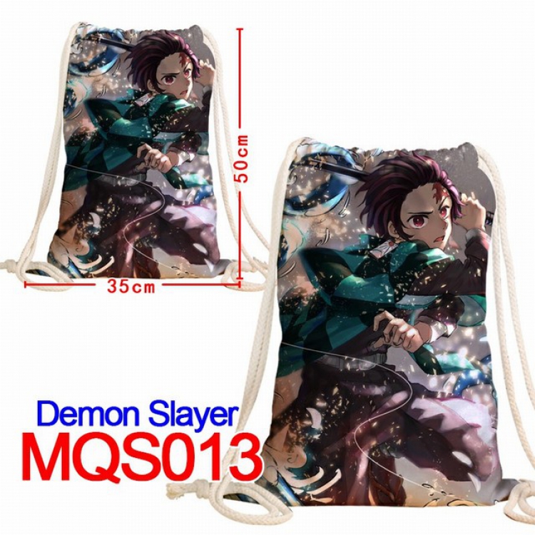 Demon Slayer Kimets Double-sided Full color Handbag Pocket 35X50CM MQS013