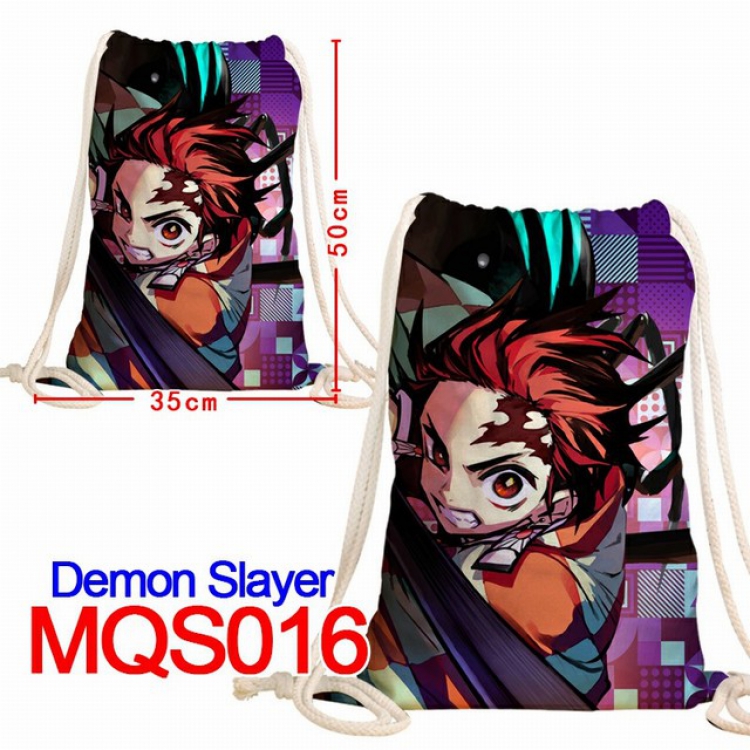 Demon Slayer Kimets Double-sided Full color Handbag Pocket 35X50CM MQS016