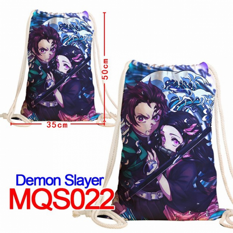 Demon Slayer Kimets Double-sided Full color Handbag Pocket 35X50CM MQS022