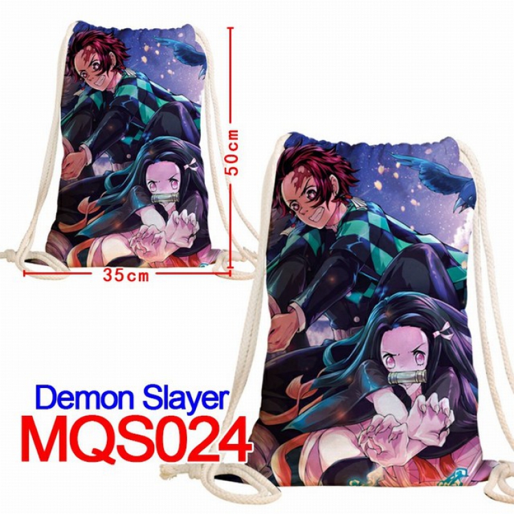 Demon Slayer Kimets Double-sided Full color Handbag Pocket 35X50CM MQS024