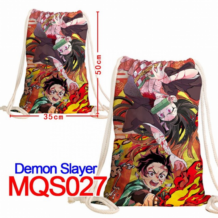 Demon Slayer Kimets Double-sided Full color Handbag Pocket 35X50CM MQS027