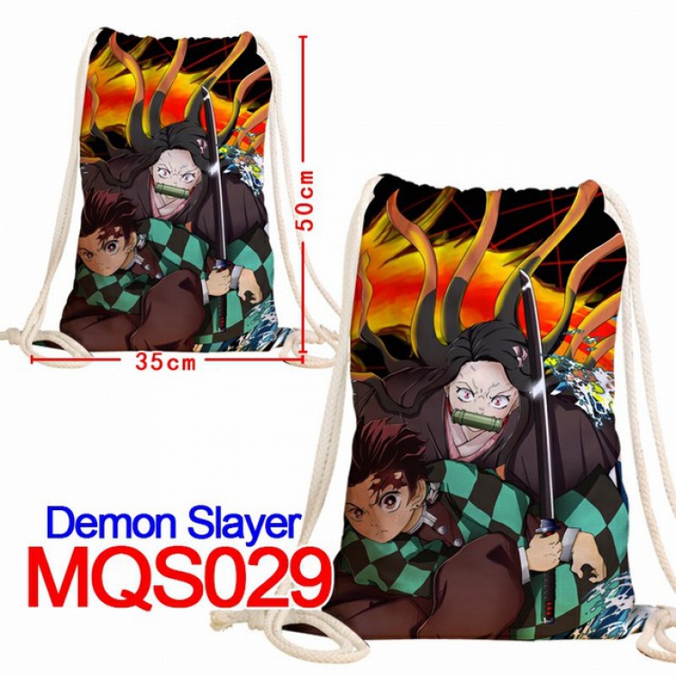 Demon Slayer Kimets Double-sided Full color Handbag Pocket 35X50CM MQS029