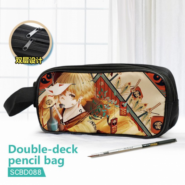 Demon Slayer Kimets Double waterproof pencil case 25X7X12CM-SCBD088