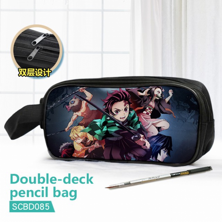 Demon Slayer Kimets Double waterproof pencil case 25X7X12CM-SCBD085