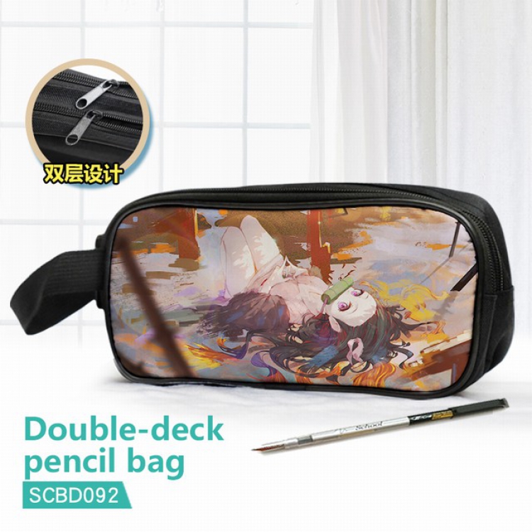 Demon Slayer Kimets Double waterproof pencil case 25X7X12CM-SCBD092