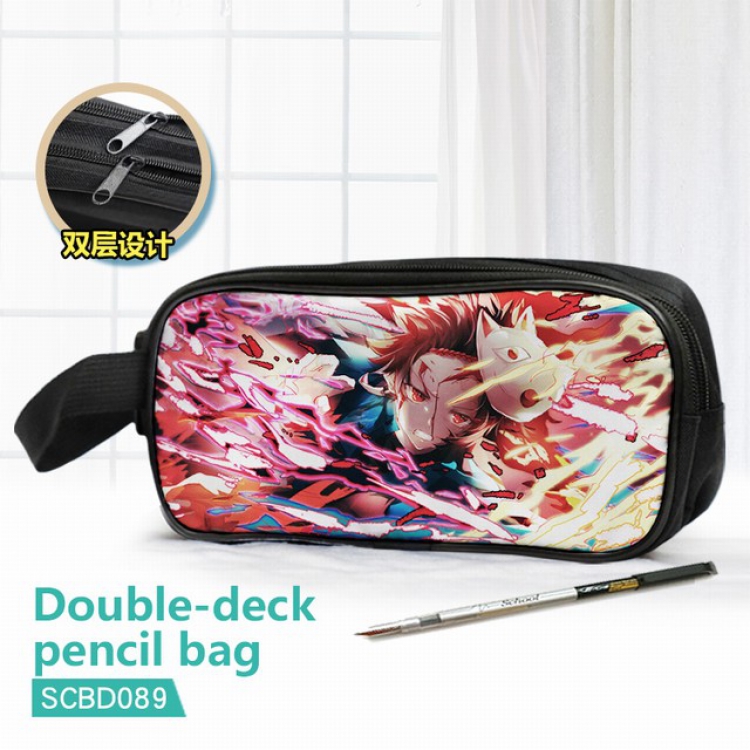 Demon Slayer Kimets Double waterproof pencil case 25X7X12CM-SCBD089