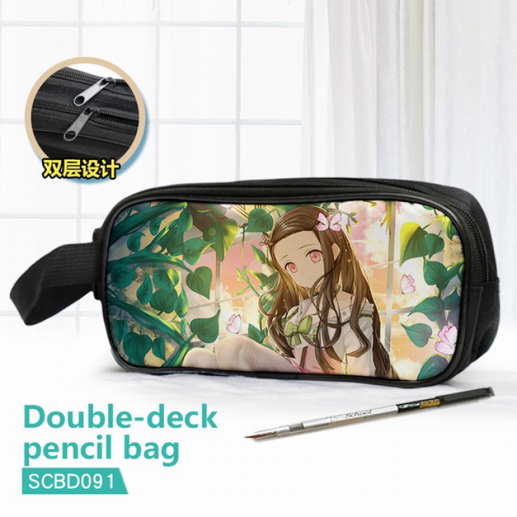 Demon Slayer Kimets Double waterproof pencil case 25X7X12CM-SCBD091