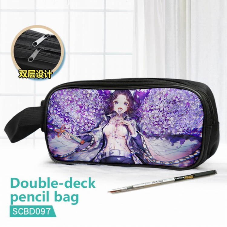 Demon Slayer Kimets Double waterproof pencil case 25X7X12CM-SCBD097