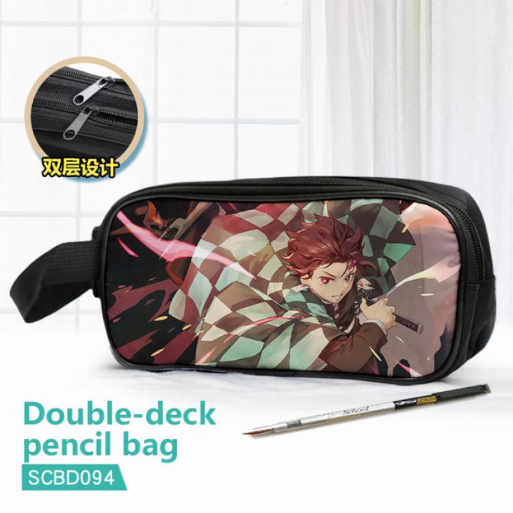 Demon Slayer Kimets Double waterproof pencil case 25X7X12CM-SCBD094