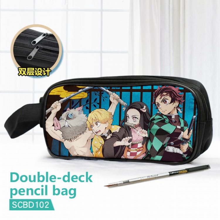 Demon Slayer Kimets Double waterproof pencil case 25X7X12CM-SCBD102