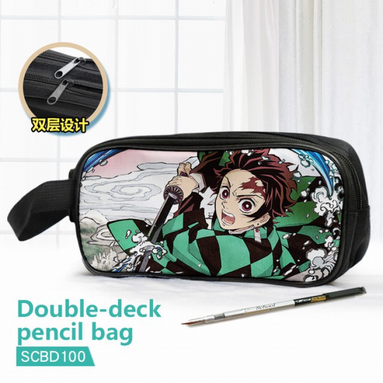 Demon Slayer Kimets Double waterproof pencil case 25X7X12CM-SCBD100