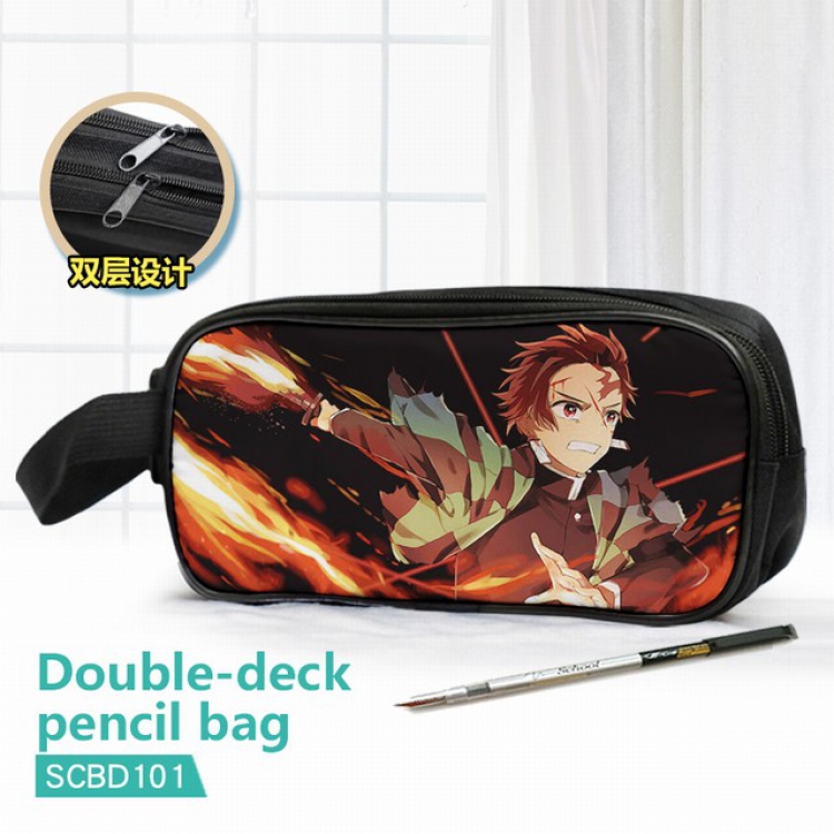 Demon Slayer Kimets Double waterproof pencil case 25X7X12CM-SCBD101