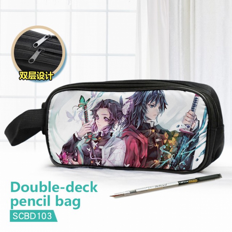 Demon Slayer Kimets Double waterproof pencil case 25X7X12CM-SCBD103