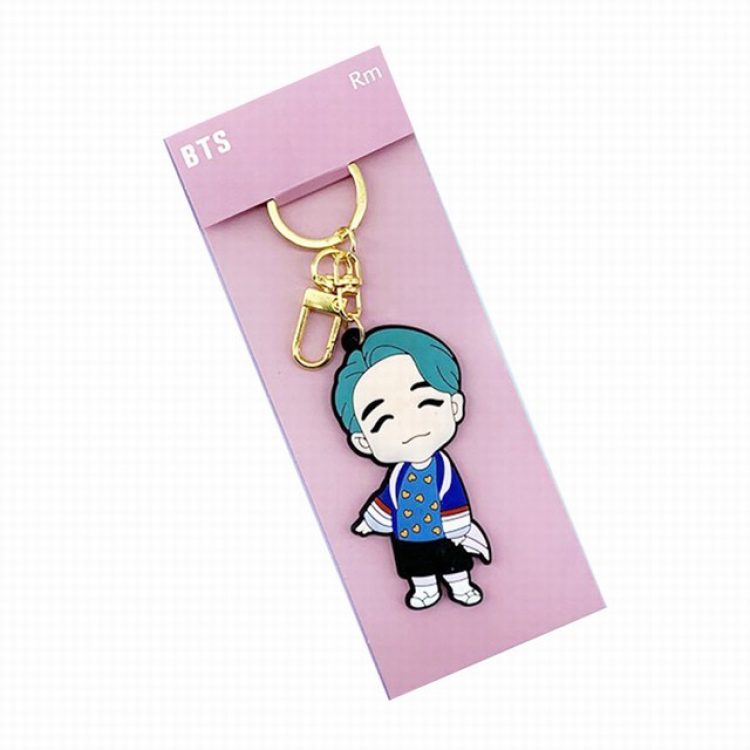 BTS Korean celebrity RM Cartoon single-sided soft keychain pendant 4.5X13.5CM 20G a set price for 5 pcs
