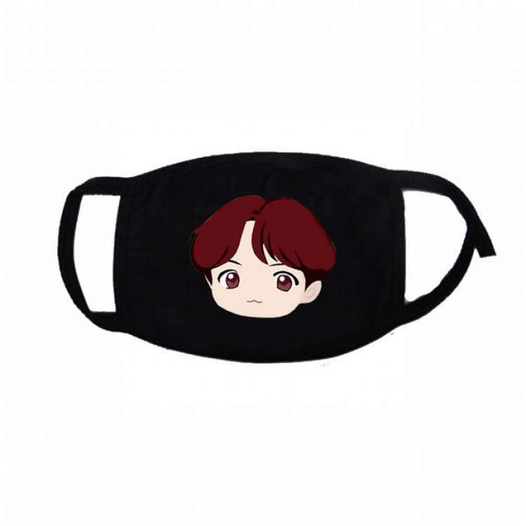 BTS Korean celebrity Suga Cartoon color printing three-layer cotton masks 4.5X13.5CM 20G a set price for 10 pcs