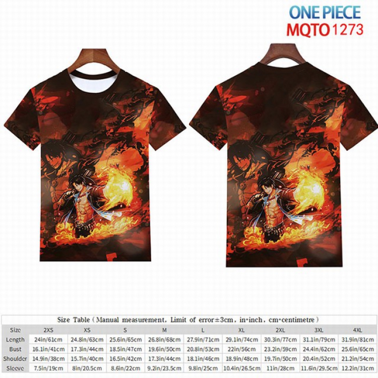 One Piece Full color short sleeve t-shirt 9 sizes from 2XS to 4XL MQTO-1273