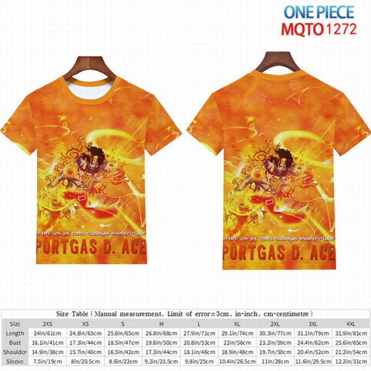 One Piece Full color short sleeve t-shirt 9 sizes from 2XS to 4XL MQTO-1272