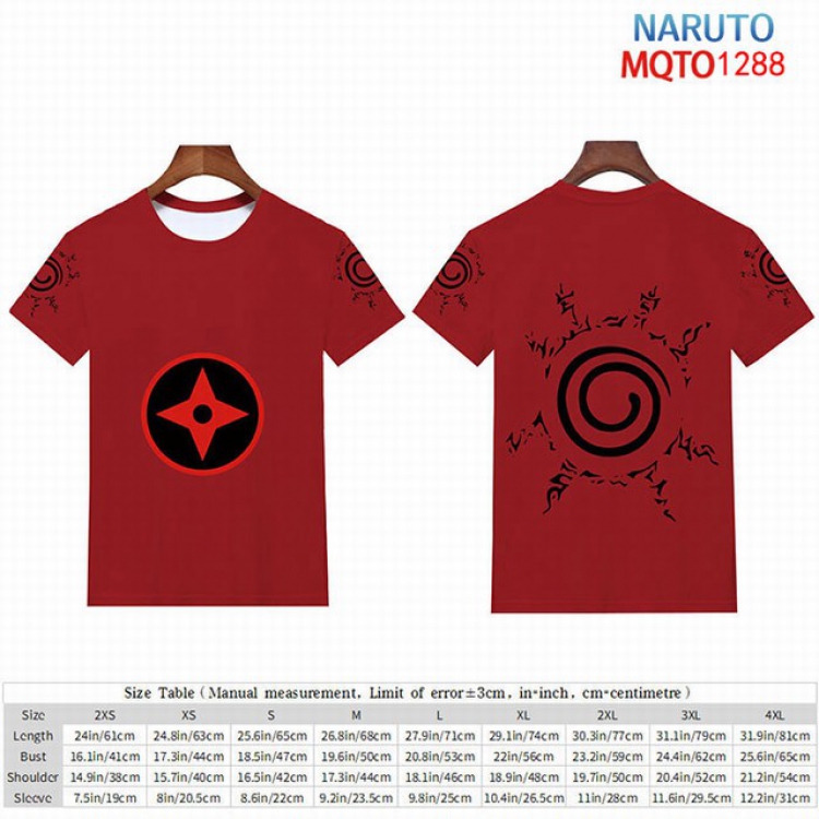 Naruto Full color short sleeve t-shirt 9 sizes from 2XS to 4XL MQTO-1288