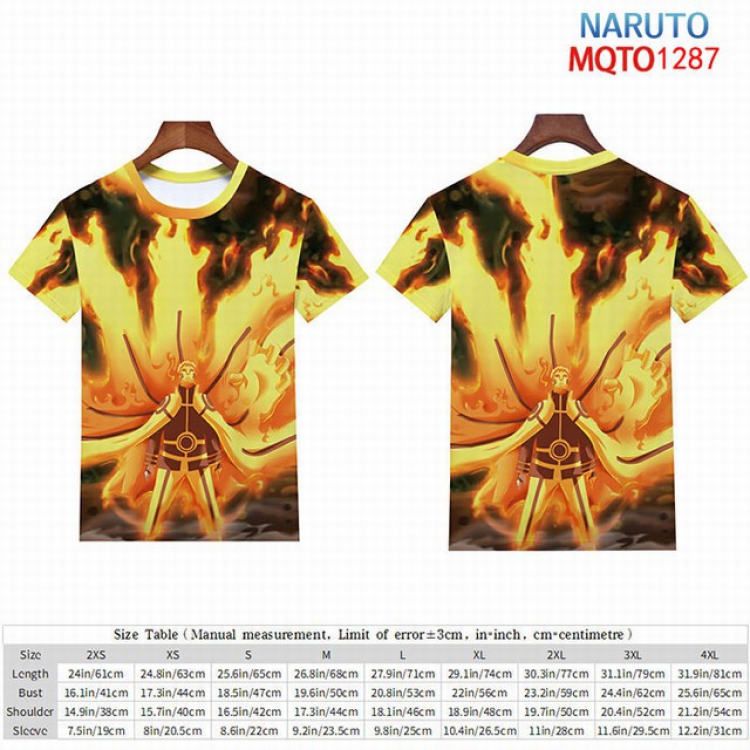 Naruto Full color short sleeve t-shirt 9 sizes from 2XS to 4XL MQTO-1287