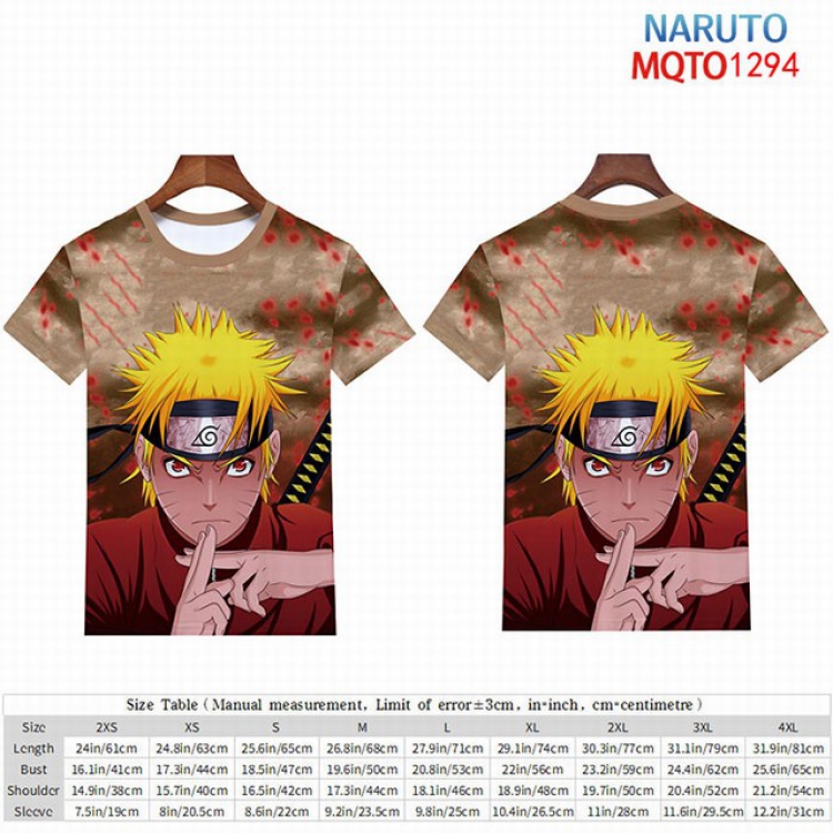 Naruto Full color short sleeve t-shirt 9 sizes from 2XS to 4XL MQTO-1294