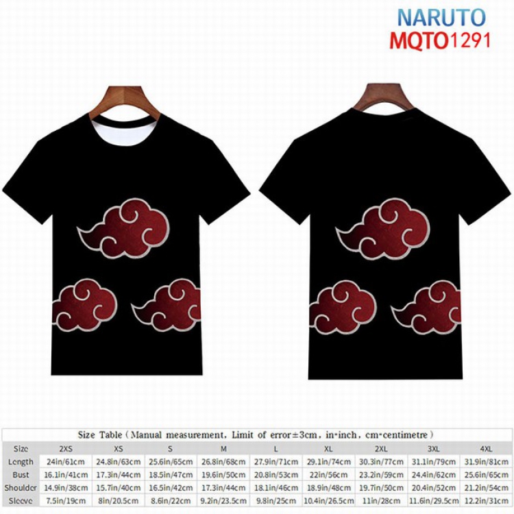 Naruto Full color short sleeve t-shirt 9 sizes from 2XS to 4XL MQTO-1291