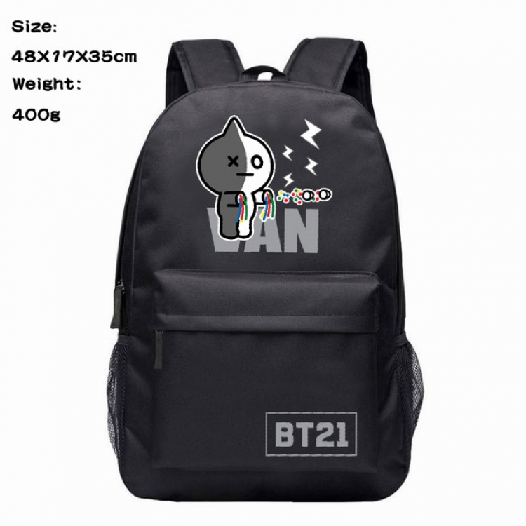 BTS Anime 600D Canvas Backpack 48X17X35CM 400G