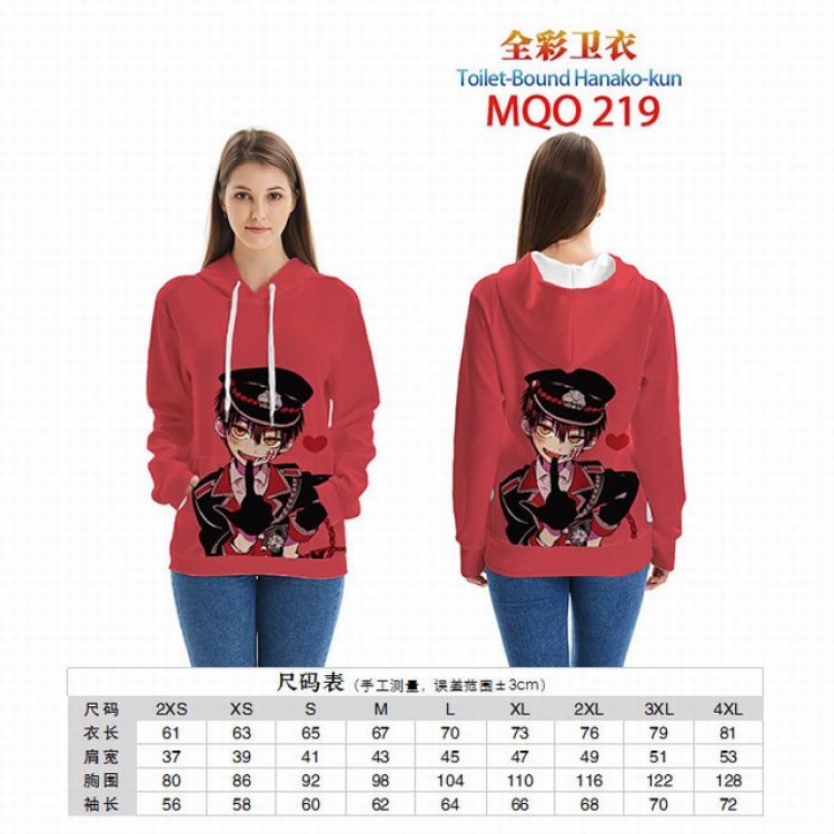 Toilet-Bound Hanako-kun Full Color Patch pocket Sweatshirt Hoodie EUR SIZE 9 sizes from XXS to XXXXL MQO219