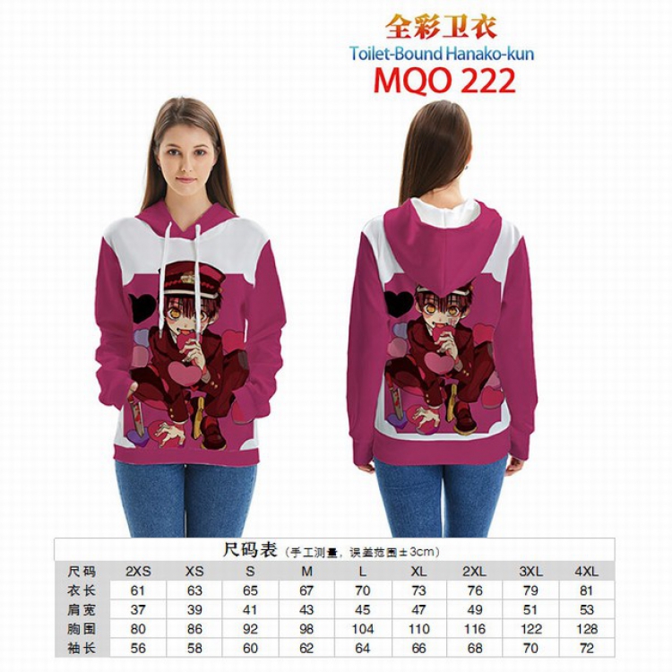 Toilet-Bound Hanako-kun Full Color Patch pocket Sweatshirt Hoodie EUR SIZE 9 sizes from XXS to XXXXL MQO222