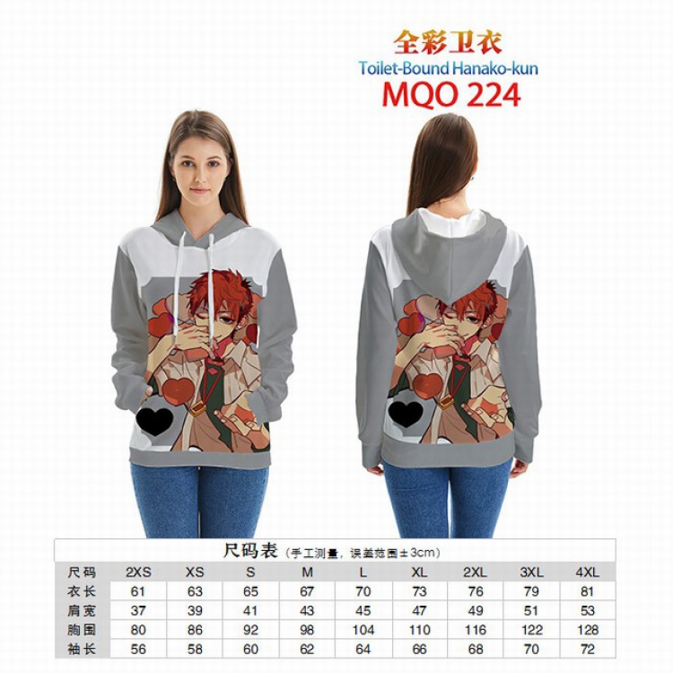 Toilet-Bound Hanako-kun Full Color Patch pocket Sweatshirt Hoodie EUR SIZE 9 sizes from XXS to XXXXL MQO224