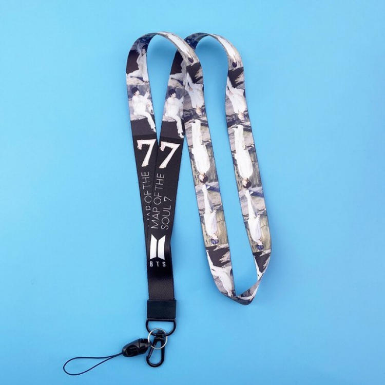 BTS Cartoon lanyard mobile phone rope 2X50CM 15G a set price for 5 pcs