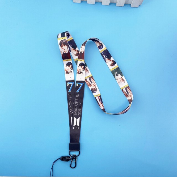 BTS Cartoon lanyard mobile phone rope 2X50CM 15G a set price for 5 pcs