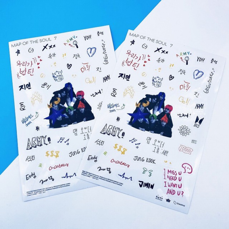 BTS Sticker hand account 16X24CM 10G a set price for 5 pcs