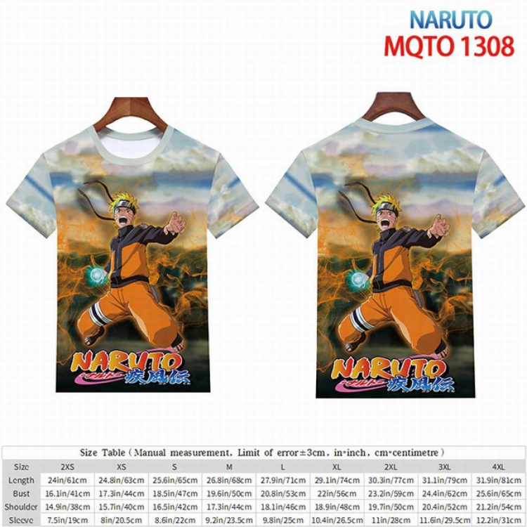 Naruto Full color short sleeve t-shirt 9 sizes from 2XS to 4XL MQTO-1308