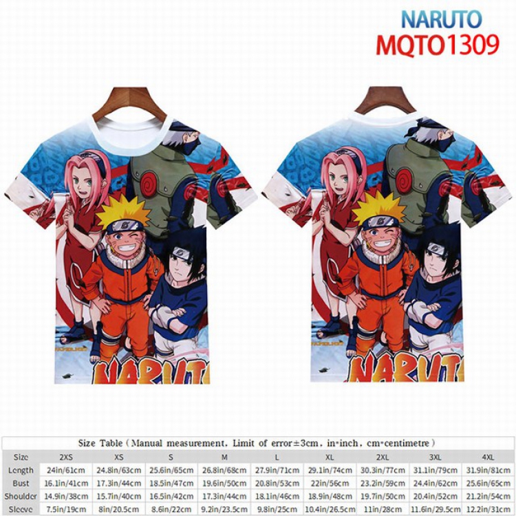 Naruto Full color short sleeve t-shirt 9 sizes from 2XS to 4XL MQTO-1309