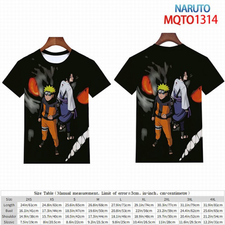 Naruto Full color short sleeve t-shirt 9 sizes from 2XS to 4XL MQTO-1314