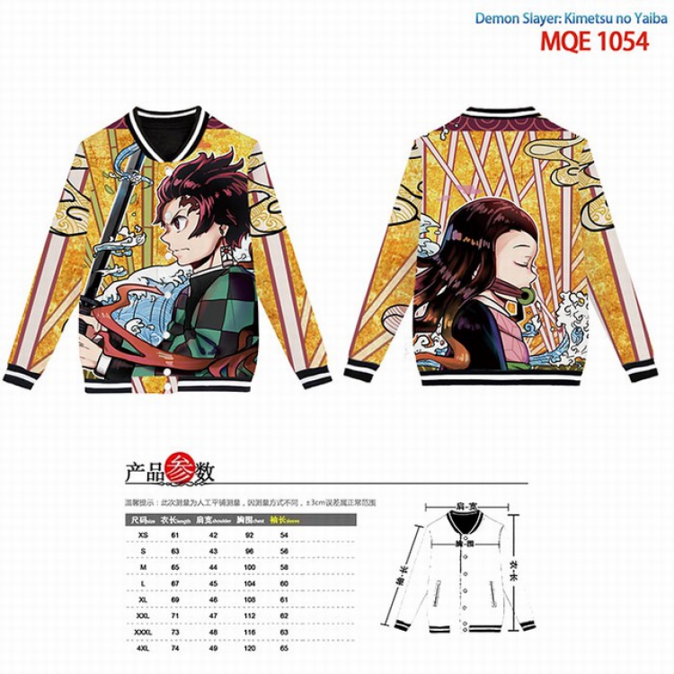 Demon Slayer Kimets Full color round neck baseball uniform coat XS-S-M-L-XL-XXL-XXXL-XXXXL MQE1054