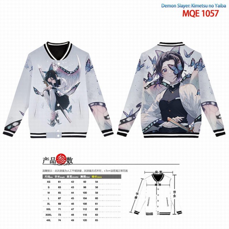 Demon Slayer Kimets Full color round neck baseball uniform coat XS-S-M-L-XL-XXL-XXXL-XXXXL MQE1057