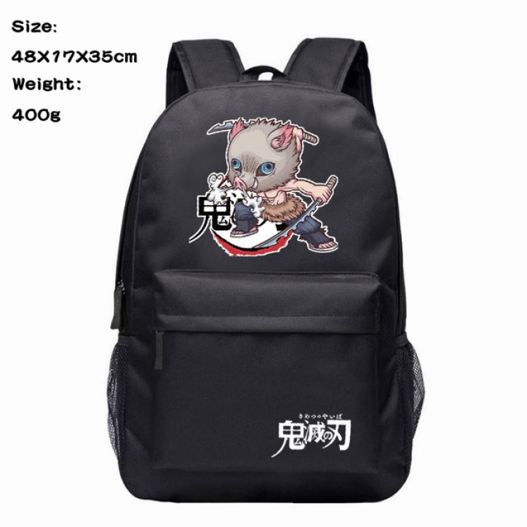 Demon Slayer Kimets Hashibira Inosuke Anime 600D Canvas Backpack 48X17X35CM 400G