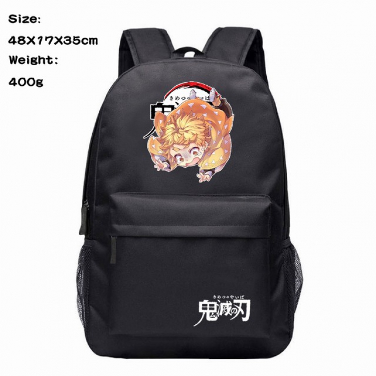 Demon Slayer Kimets Agatsuma Zenitsu Anime 600D Canvas Backpack 48X17X35CM 400G