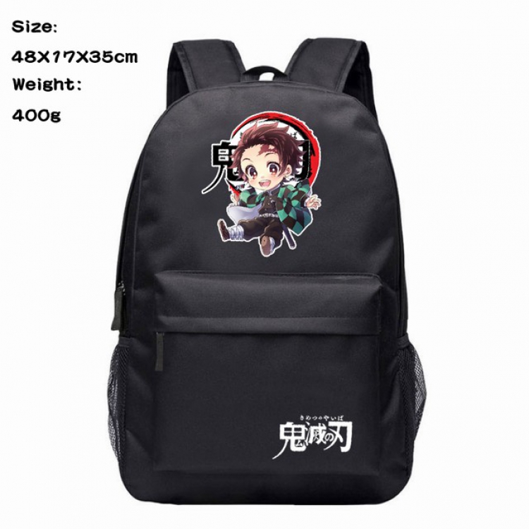 Demon Slayer Kimets Kamado Tanjirou Anime 600D Canvas Backpack 48X17X35CM 400G