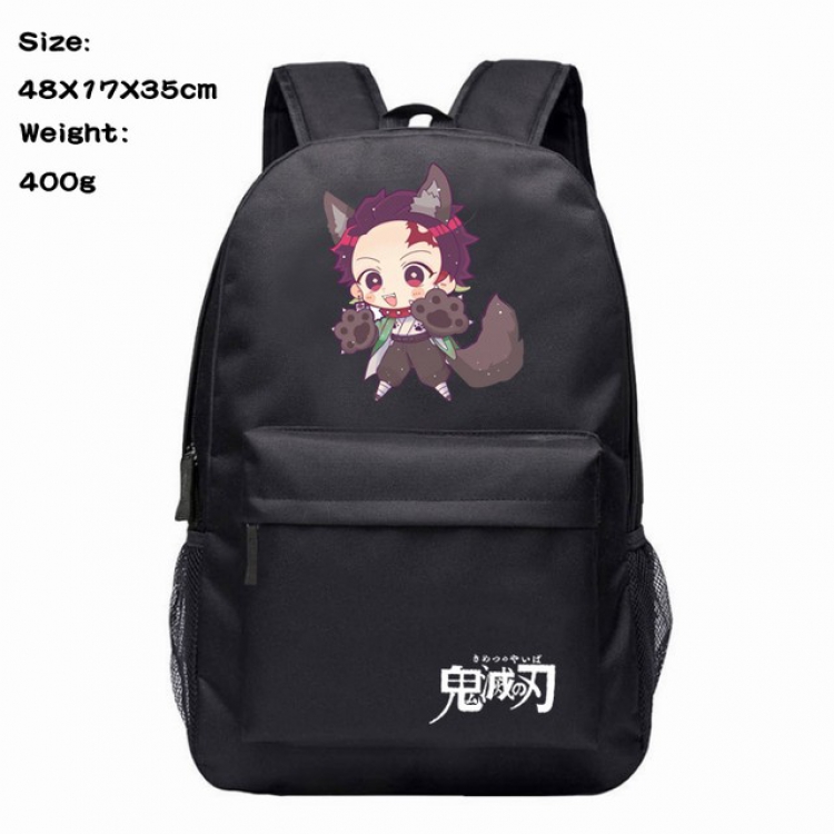 Demon Slayer Kimets Kamado Tanjirou Anime 600D Canvas Backpack 48X17X35CM 400G