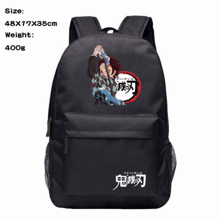 Demon Slayer Kimets Kamado Tanjirou Anime 600D Canvas Backpack 48X17X35CM 400G