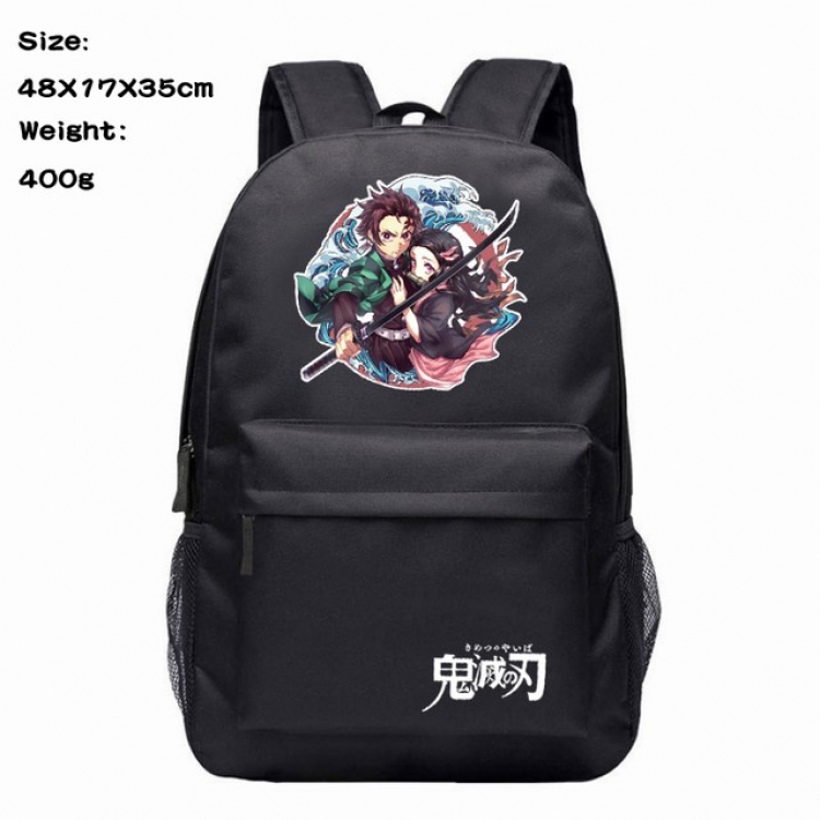 Demon Slayer Kimets Kamado Nezuko and Kamado Tanjirou Anime 600D Canvas Backpack 48X17X35CM 400G