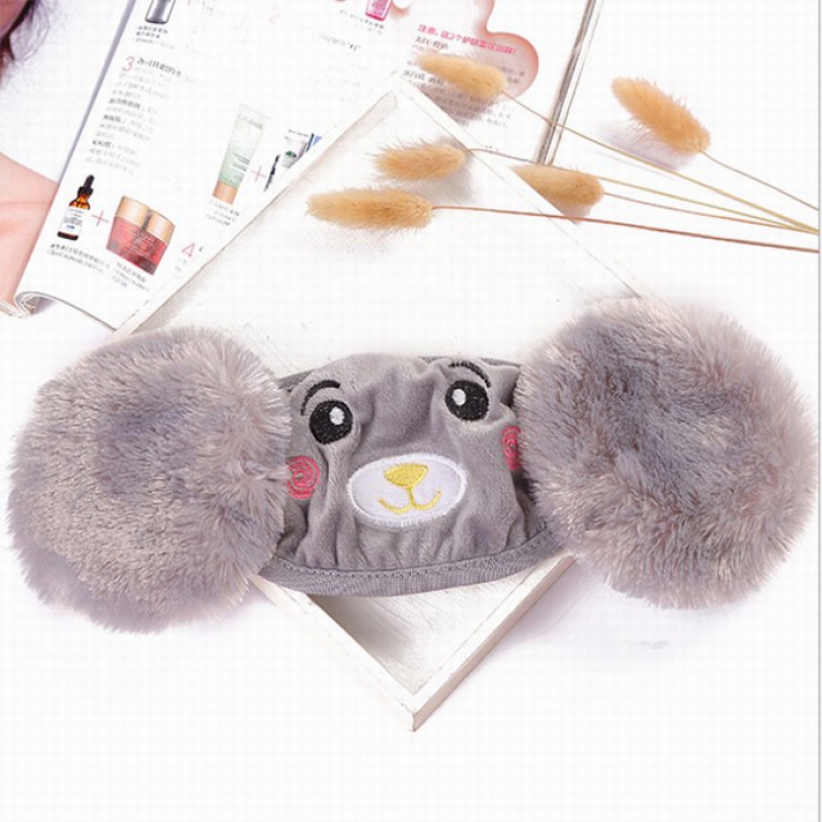 Cartoon female ear protection plush bear masks gray a set price for 5 pcs