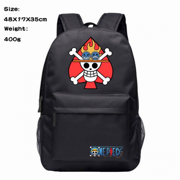 One Piece  Ace Anime 600D Canvas Backpack 48X17X35CM 400G