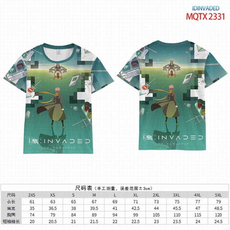 Idinvaded Full color short sleeve t-shirt 10 sizes from 2XS to 5XL MQTX-2331