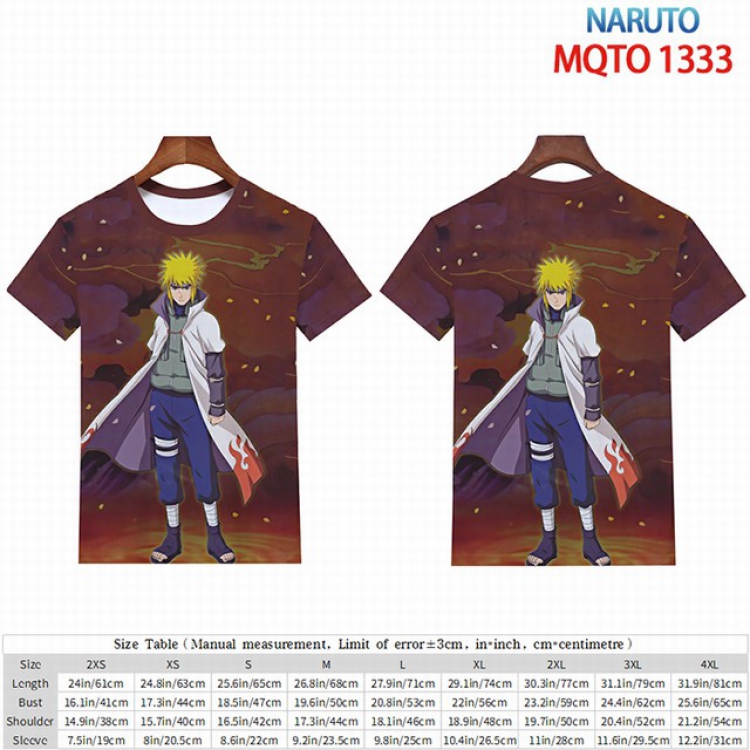 Naruto Full color short sleeve t-shirt 9 sizes from 2XS to 4XL MQTO-1333
